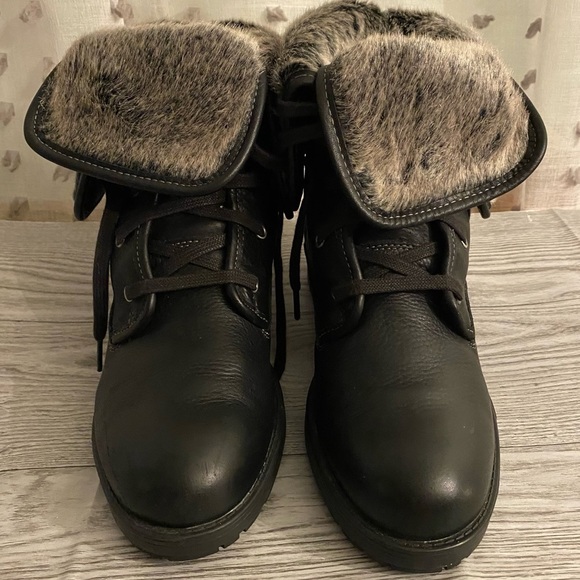 Clarks black combat lace up warm boots size 7.5 - Picture 12 of 16